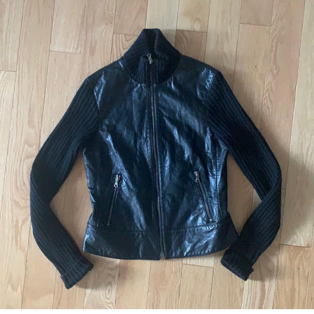 💗 stunning leather and wool jacket 💕💕💕